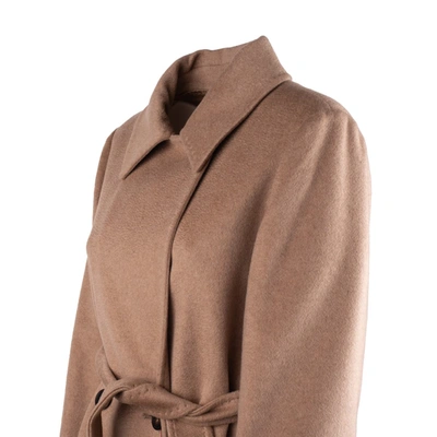 Shop Max Mara Cashmere Coat In Brown