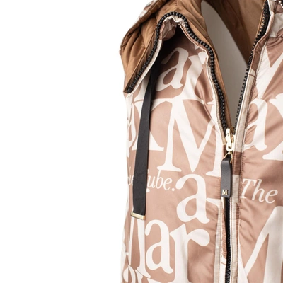 Shop Max Mara Reversible Down Jacket With Camel Hood In Brown