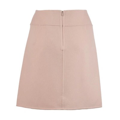Shop Max Mara Wool Pencil Skirt In Beige
