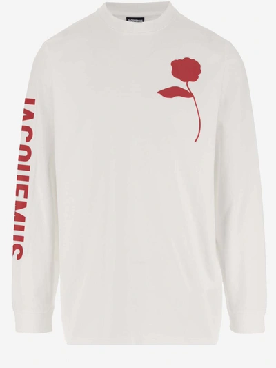 Shop Jacquemus T-shirts And Polos In Red Solid Rose White
