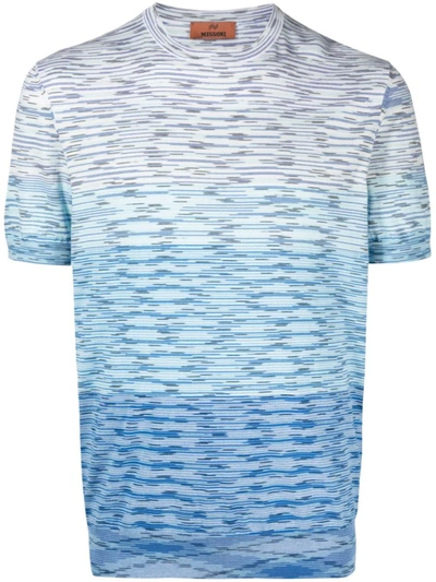 Shop Missoni Tie-dye Print Cotton T-shirt In Blue