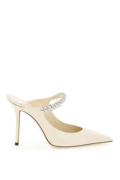 Shop Jimmy Choo Bing Crystal Mules In White