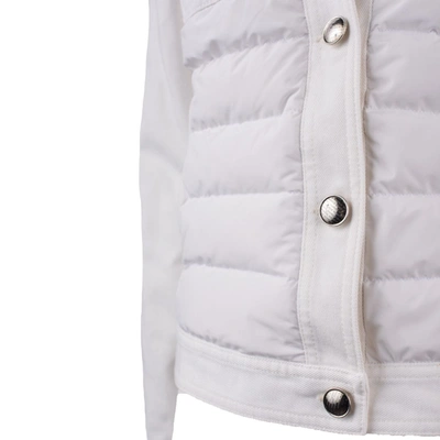 Shop Moorer Denim And Down Jacket In White