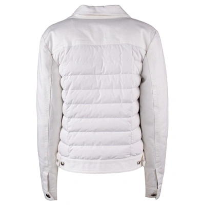 Shop Moorer Denim And Down Jacket In White