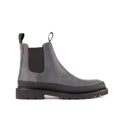 Shop Paul Smith Grey Smooth Leather Ankle Boots In Gray