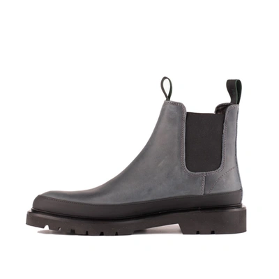 Shop Paul Smith Grey Smooth Leather Ankle Boots In Gray