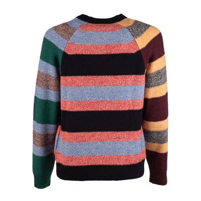 Paul Smith Large Striped Crewneck Sweater In Multicolor
