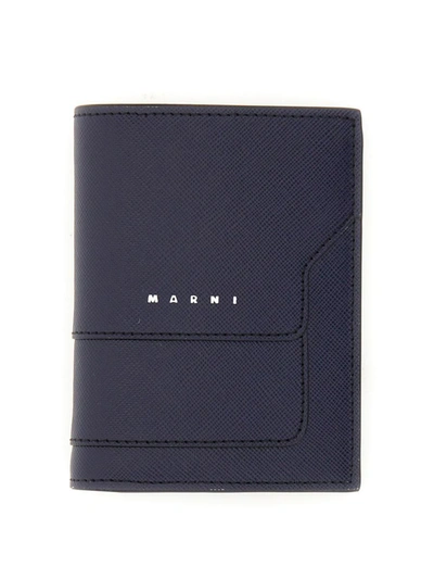Shop Marni Bifold Wallet In Blue