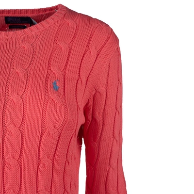 Polo Ralph Lauren Ralph Lauren Plaited Cotton Crewneck Pullover In Orange