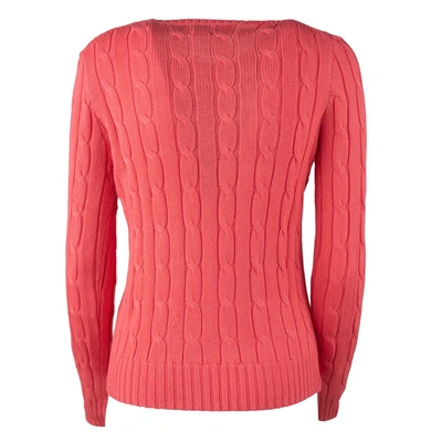 Polo Ralph Lauren Ralph Lauren Plaited Cotton Crewneck Pullover In Orange