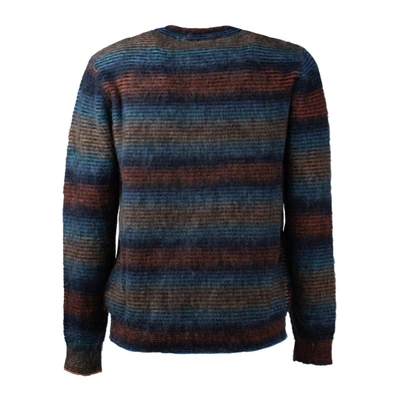 Shop Roberto Collina Striped Crewneck Sweater In Multicolor