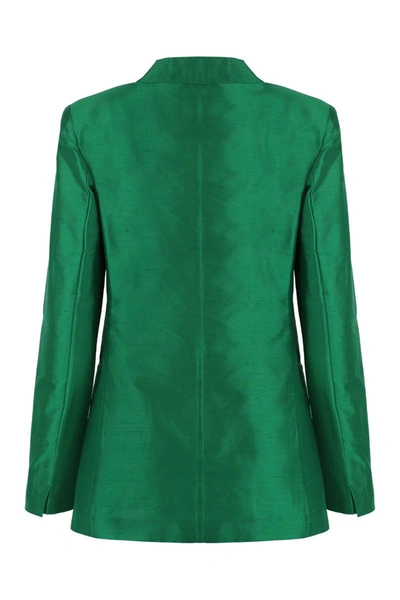 Shop Max Mara Studio Doroty Single-breasted One Button Jacket In Green