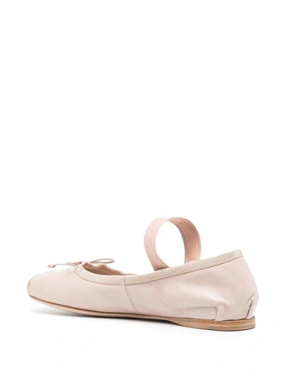 Shop Miu Miu Logo-patch Ballerina Shoes In Rosa Chiaro
