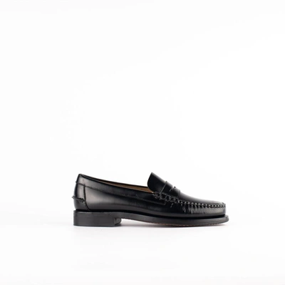 Shop Sebago Black Leather Loafer
