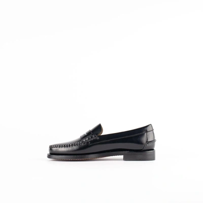 Shop Sebago Black Leather Loafer