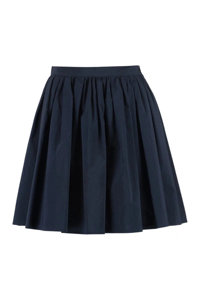 Shop Moncler Cotton Mini-skirt In Blue