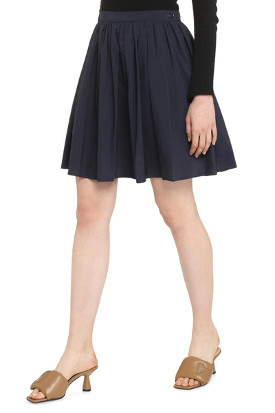 Shop Moncler Cotton Mini-skirt In Blue