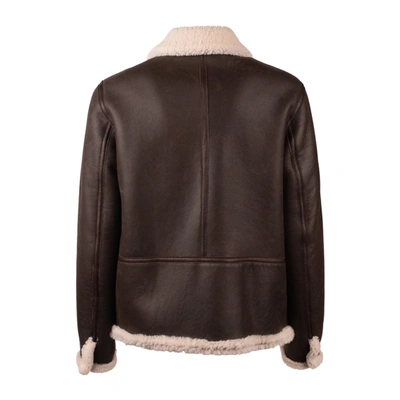 Shop Stewart Shearling Spanish Merino Lam In Brown