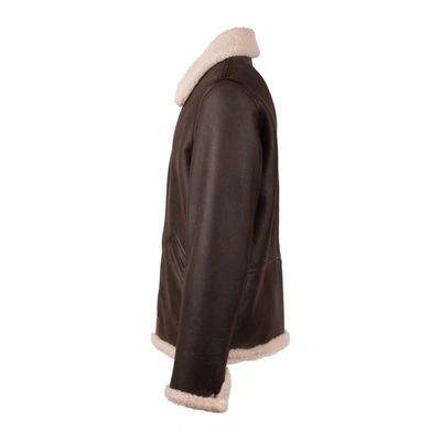 Shop Stewart Shearling Spanish Merino Lam In Brown