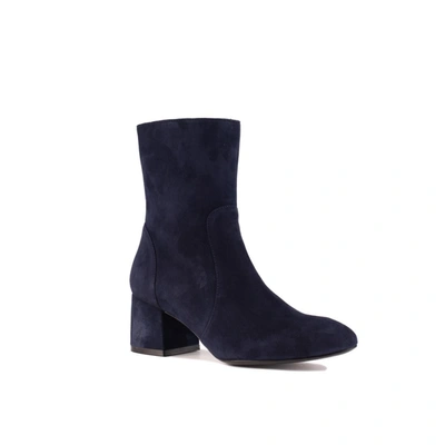 Shop Stuart Weitzman Flareblock 60 Zipper Bootie In Blue