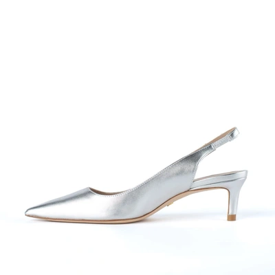 Stuart Weitzman Silver Slingback In Silver