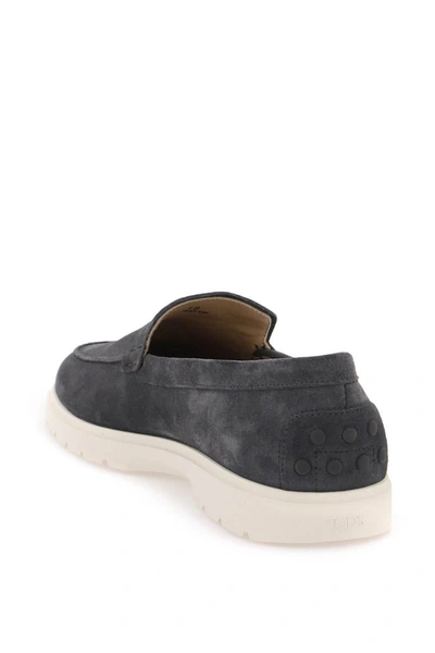 Shop Tod's Suede Loafers In Multicolor