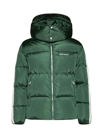 Shop Palm Angels Coats In Forest Green White