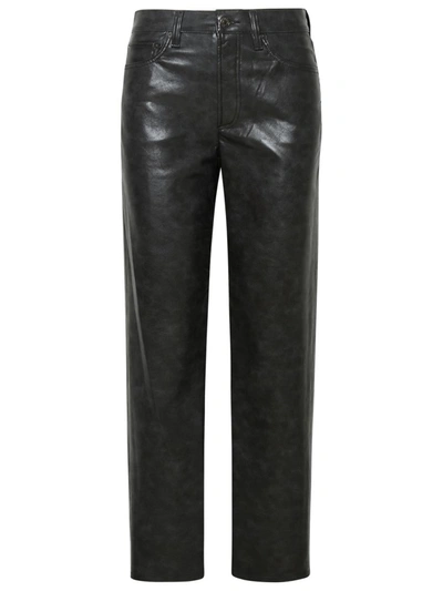 Shop Agolde 'sloane' Grey Recycled Leather Pants