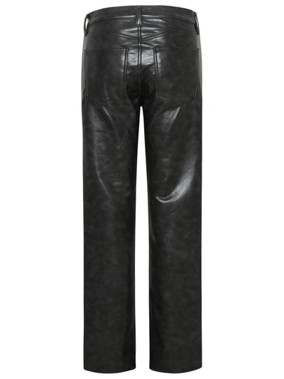 Shop Agolde 'sloane' Grey Recycled Leather Pants