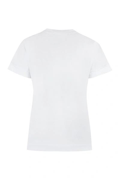 Shop Peserico Cotton Crew-neck T-shirt In White