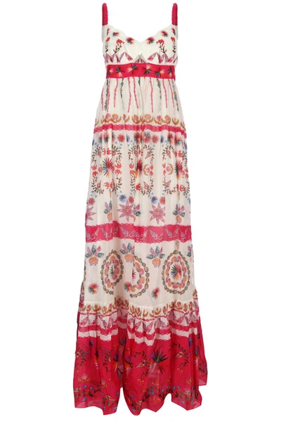 Saloni Naki Shell-print Linen Dress In Shell Mosaic Plmt