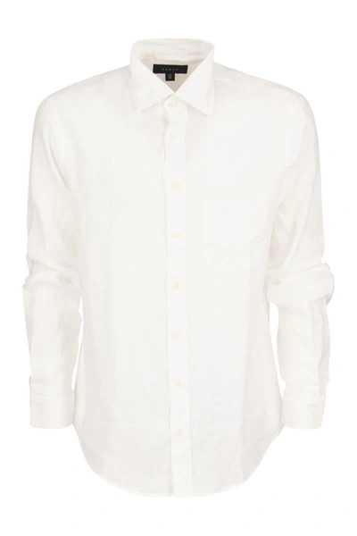Shop Sease Classic Bd Linen Shirt In White