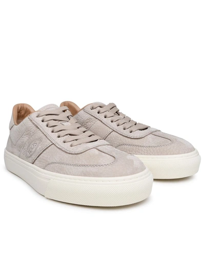 Shop Tod's Beige Leather Sneakers