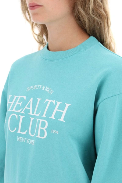 Shop Sporty And Rich Sporty Rich 'sr Health Club' Sweatshirt In Green