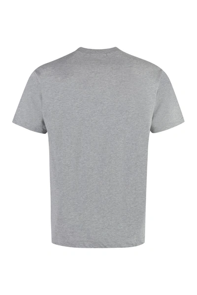 Shop Stone Island Cotton Crew-neck T-shirt In Grey