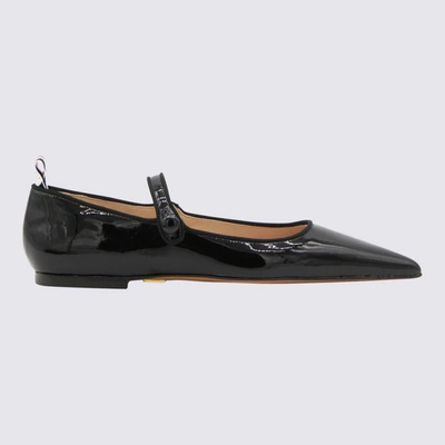 Shop Thom Browne Black Leather Ballerina Shoes