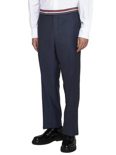 Shop Thom Browne Trousers In Deep Blue
