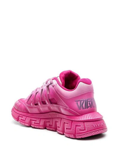 Shop Versace Sneakers In Warterlily