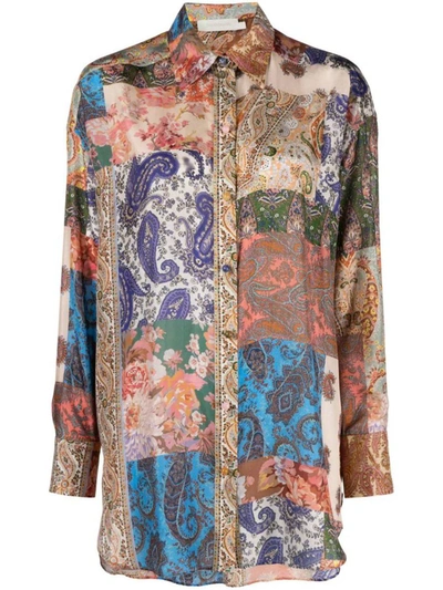 Shop Zimmermann Shirts In Patch Paisley