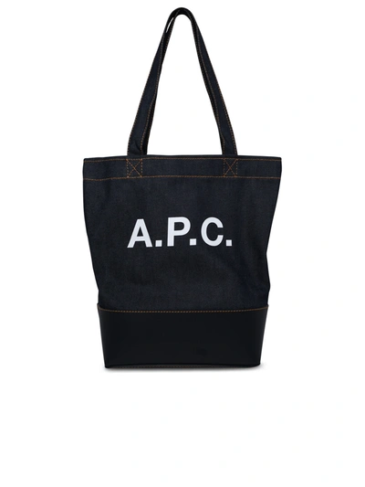 Shop Apc A.p.c. Man A.p.c. Blue Denim Blend Axel Bag