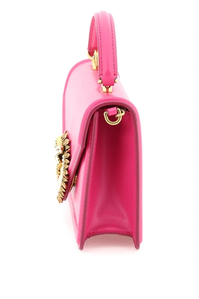 Shop Dolce & Gabbana Leather Small 'devotion' Bag Women In Pink