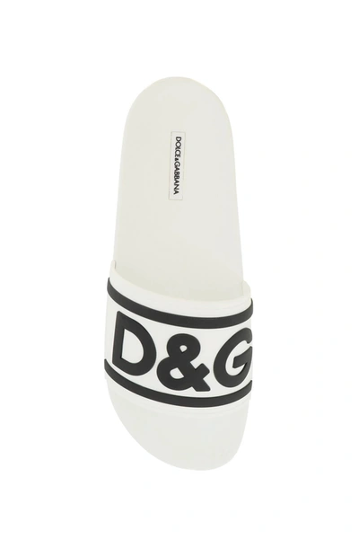 Shop Dolce & Gabbana Logoed Slides Men In White