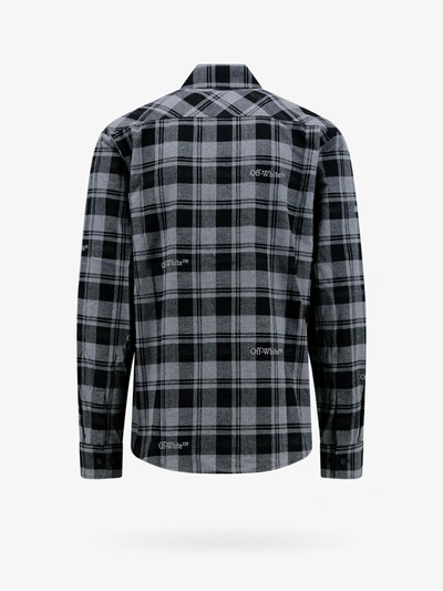 Off-white Flannel Shirt Check Pattern Logo In Black