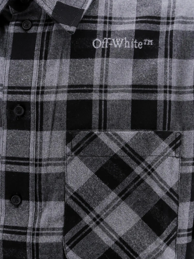 Off-white Flannel Shirt Check Pattern Logo In Black