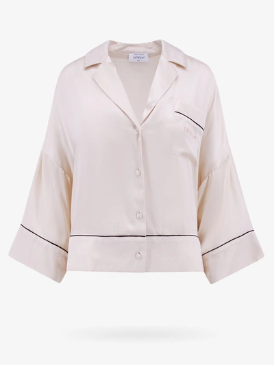 Shop Off-white Off White Woman Shirt Woman Beige Shirts In Cream