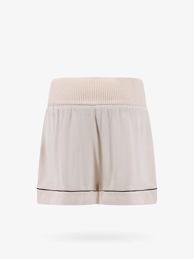 Shop Off-white Off White Woman Shorts Woman Beige Shorts In Cream