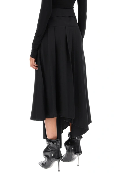 Shop Off-white Belted Tech Drill Pleated Skirt Women In Black