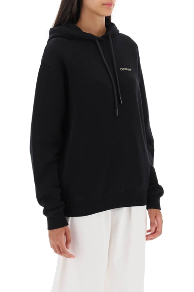 Shop Off-white Hoodie With Back Embroidery Women In Black