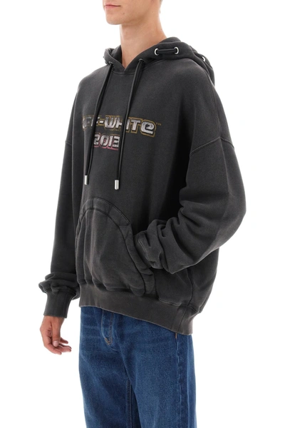 Shop Off-white Hoodie With Back Bacchus Print Men In Black