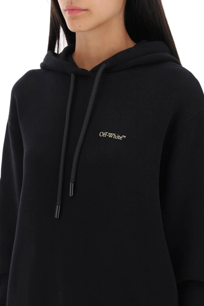 Shop Off-white Hoodie With Back Embroidery Women In Black